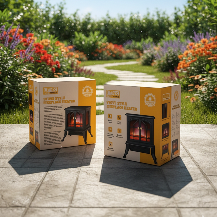 DENX DX-2628 2000W Electric Fireplace | 3D Flame, Fast Heating, Modern Stove Heater for Home - Image 3