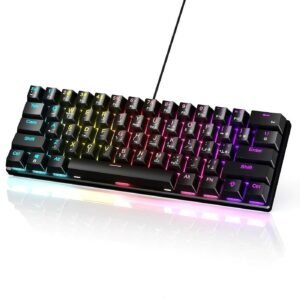 61-Key English Arabic Mechanical Keyboard, Red Switch